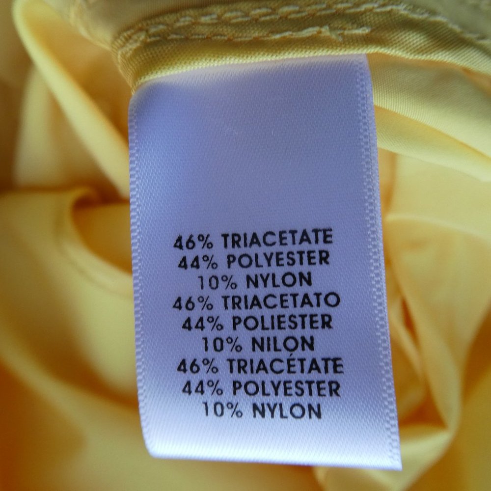 Worth New York Designer Yellow Trench Coat Double Breasted Belted Back Cape USA - Picture 11 of 14